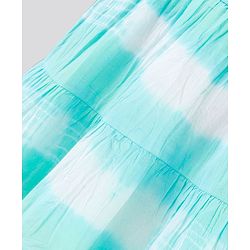 Bonfino Sleeveless Tie & Dye Tiered Frock with Headband - Green