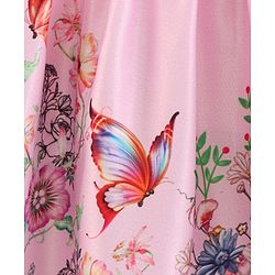 Bonfino 100% Cotton Sleeveless Party Dress Floral Print - Pink