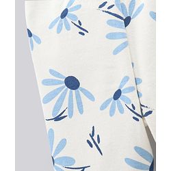 Bonfino Cotton Knit Ankle Length Leggings Solid & Floral Print Pack of 3 - Pink Blue & White