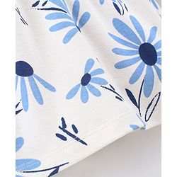 Bonfino Cotton Sleeveless Top Floral Print Pack of 2 - Off White & Blue