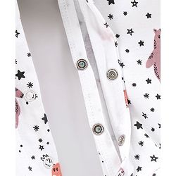 Bonfino 100% Cotton Full Sleeves Animal Print Sleep Suits Pack of 2 - Peach & White