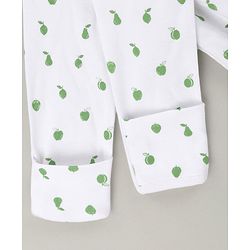 Bonfino 100% Cotton Full Sleeves Sleep Suits Fruits Print Pack of 2 - White & Offwhite