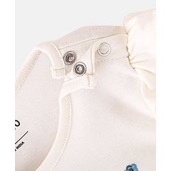 Bonfino 100% Cotton Knit Full Sleeves T-Shirt with Butterfly Sequin Detailing - Ivory