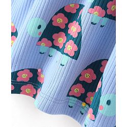 Bonfino 100% Cotton Half Sleeves Frock With Tortoise Print - Blue