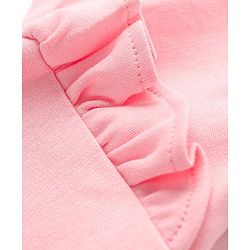Bonfino 100% Cotton Knit Full Sleeves Sweatshirt & Leggings Winter Wear Set With Heart & Text Print - Pink