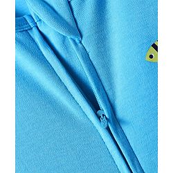 Bonfino 100% Cotton Knit Full Sleeves Footed Sleep Suits with Sea Life Print Pack of 3 - Blue & White