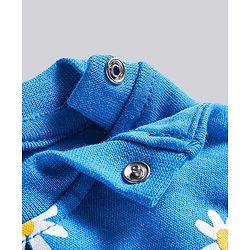 Bonfino Cotton Knit Half Sleeves T-Shirt with Floral Print Pack of 3 - Blue Green & White
