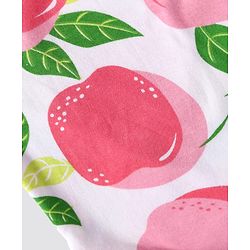 Bonfino 100% Cotton Knit Frill Sleeves Rompers with Stripes & Polka Dots Fruits Print Pack of 4 - White & Peach