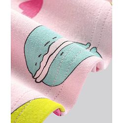Bonfino 100% Cotton Knit Sleeveless Frock with Hearts Print - Pink