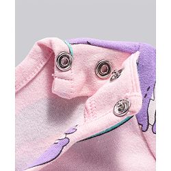 Bonfino Cotton Knit Half Sleeves Night Suit with Hearts Print - Pink