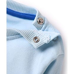 Bonfino 100% Cotton Knit Full Sleeves Nightsuit with Be Kind Text Print - Blue