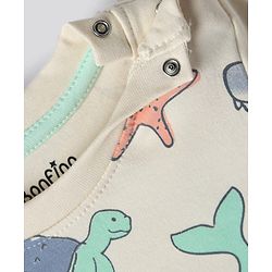 Bonfino 100% Cotton Knit Full Sleeves Night Suits With Sea Life Print Pack Of 3 - Light Blue & Yellow