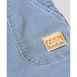 Bonfino Woven Sleeveless Dungaree with Patch Detail - Light Blue