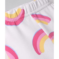 Bonfino 100% Cotton Knit Leggings with Butterfly Print Pack of 3 - Yellow Pink & White