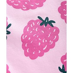 Bonfino 100% Cotton Knit Full Sleeves Co-ords T-Shit & Pant Set With Tropical Theme Print - Pink