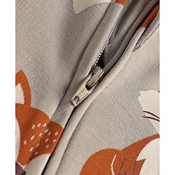 Bonfino 100% Cotton Knit Full Sleeves Rompers With Animal Print - Grey