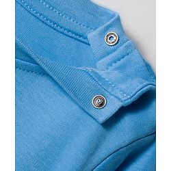 Bonfino 100% Cotton Knit Full Sleeves Nightsuit with Teddy & Stripes - Blue