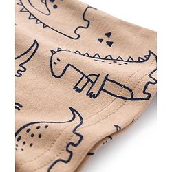 Bonfino 100% Cotton Knit Above Knee Length Shorts with Dino Print Pack of 3 - Peach Navy Blue & Light Green