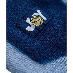 Bonfino Woven Full Length Wide Leg Jeans With Best Team Badge - Light Blue