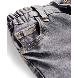 Bonfino Woven Full Length Baggy Fit Washed Jeans - Grey