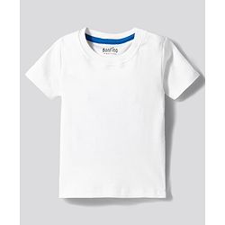 Bonfino 100% Cotton Knit Half Sleeves Beach Theme Printed Dunagree with T-Shirt - White