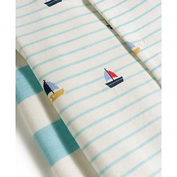 Bonfino 100% Cotton Knit Half Sleeves Boat Printed & Striped Front Open Rompers Pack Of 2 - Multicolor