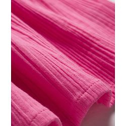 Bonfino 100% Cotton Double Gauze Starppy Dress with Crochet Yoke Detail - Pink