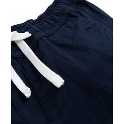 Bonfino Cotton Spandex Woven Knee Length Twill Lycra Solid Shorts - Navy Blue