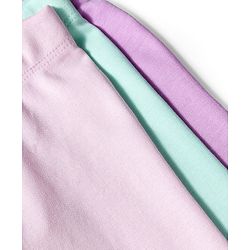 Bonfino 100% Cotton Knit Full Length Solid Color Leggings Pack of 3 - Multicolor