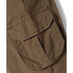 Bonfino 100% Cotton Woven Full Length Solid Color Pull On Joggers with Side Patch Pockets - Olive Green