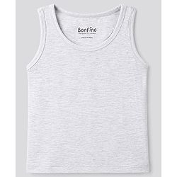 Bonfino Cotton Elastane Knit Sleeveless Solid Vests Pack of 5 - Multicolor