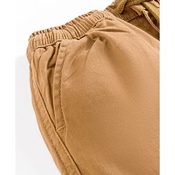 Bonfino Cotton Elastane Woven Full Length Twill Lycra Jogger Fit Chinos Solid Colour Trouser - Khaki