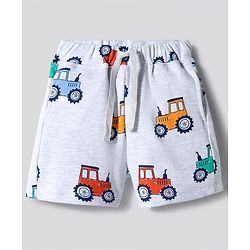 Bonfino 100% Cotton Knit Vehicles Printed Co-Ords T-shirt & Shorts Set Pack of 2 - Multicolour