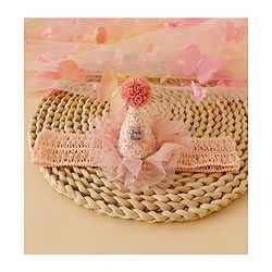 Bonfino Free Size Birthday Headbands - Light Pink