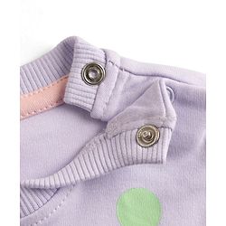 Bonfino 100% Cotton Knit Full Sleeves Co-Ords T-Shirt & Pyjama Night Suit with Polka Dots Print Set of 3 - Pink Lavender & Yellow