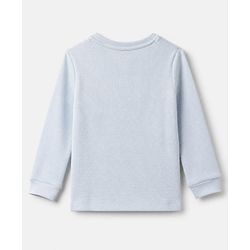 Bonfino 100% Cotton Waffle Knit Structure Fabric Solids Full Sleeves Crew Neck T-Shirt and Solids Pyjama Set - Light Blue