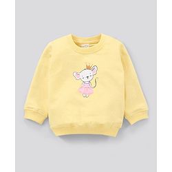 Bonfino Full Sleeves Sweatshirt Mouse Graphic - Yellow