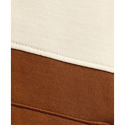 Bonfino Full Sleeves Hooded T-Shirt & Lounge Pant Color Block - Offwhite Brown