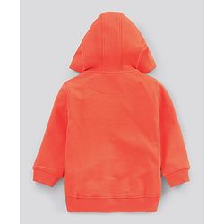 Bonfino Full Sleeves Hooded Sweatshirt Text Print - Orange