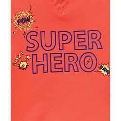 Bonfino Full Sleeves Hooded Sweatshirt Text Print - Orange