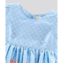 Bonfino Cap Sleeves Frock Floral Print - Blue