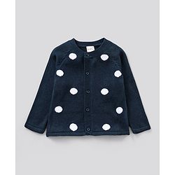 Bonfino Full Sleeves Sweater Dots Design - Blue