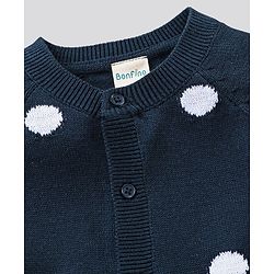 Bonfino Full Sleeves Sweater Dots Design - Blue