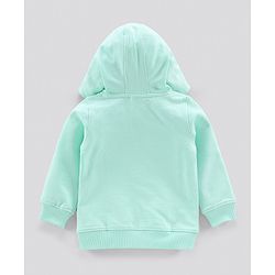 Bonfino Full Sleeves Hooded Sweatshirt Sheep Print - Green