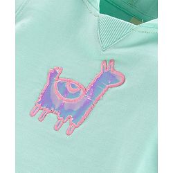 Bonfino Full Sleeves Hooded Sweatshirt Sheep Print - Green