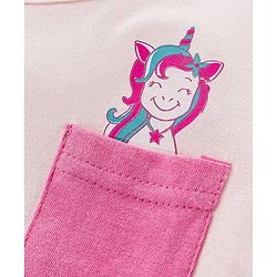 Bonfino Full Sleeves Pyjama Set Unicorn Print - Pink Multicolor