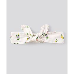 Bonfino Sleeveless Frock with Headband Floral Print - White