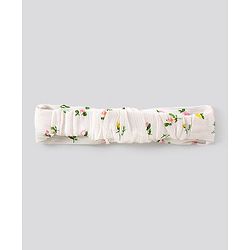 Bonfino Sleeveless Frock with Headband Floral Print - White