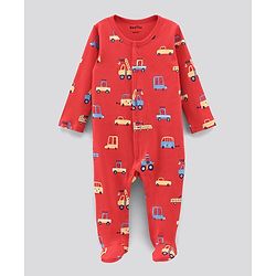 Bonfino Full Sleeves Footed Sleep Suit Multi Print Pack of 2 - Multicolor