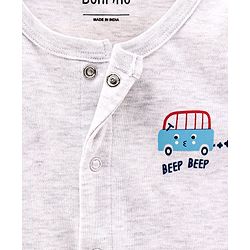 Bonfino Full Sleeves Footed Sleep Suit Multi Print Pack of 2 - Multicolor